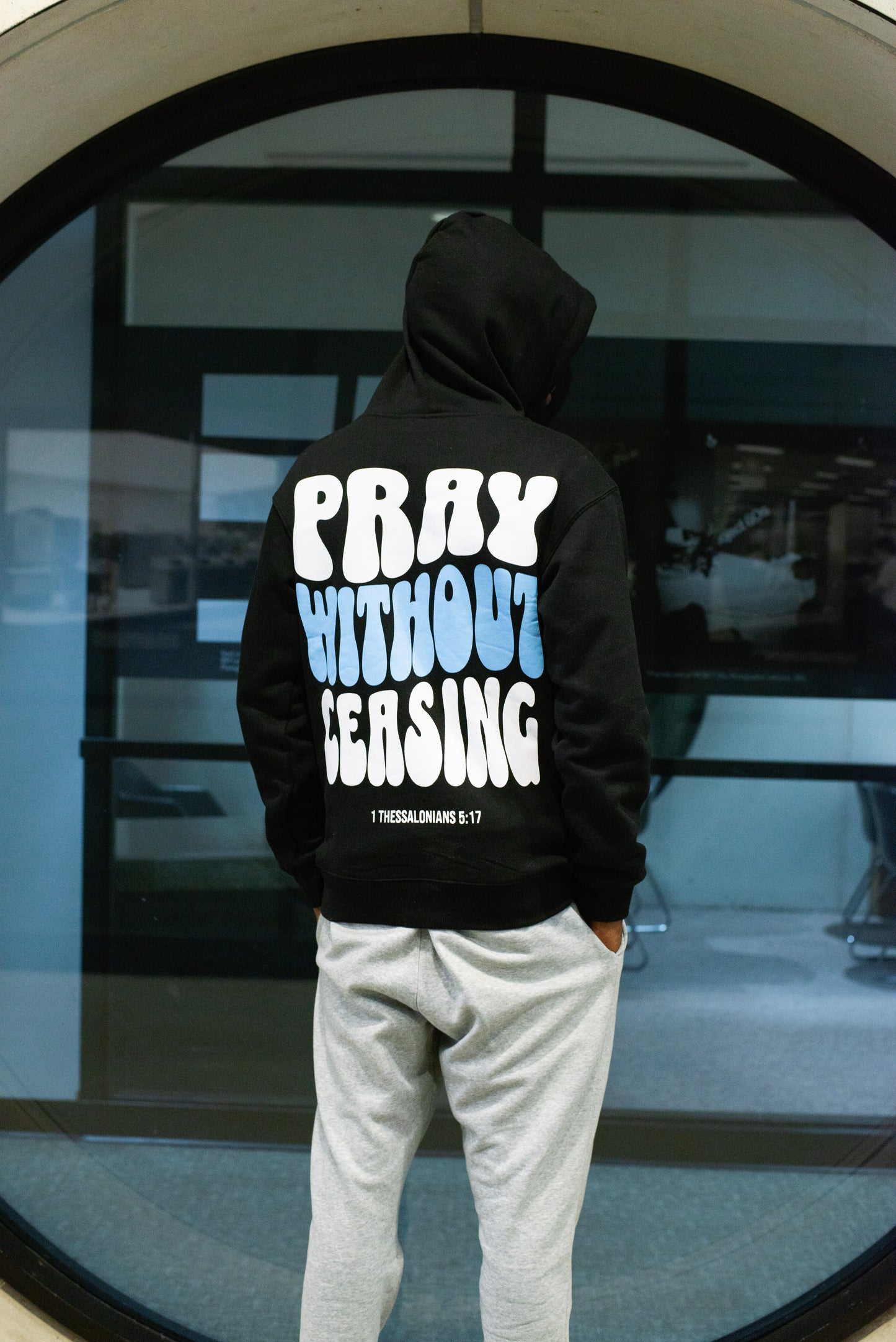 Pray Without Ceasing Hoodie - Blue