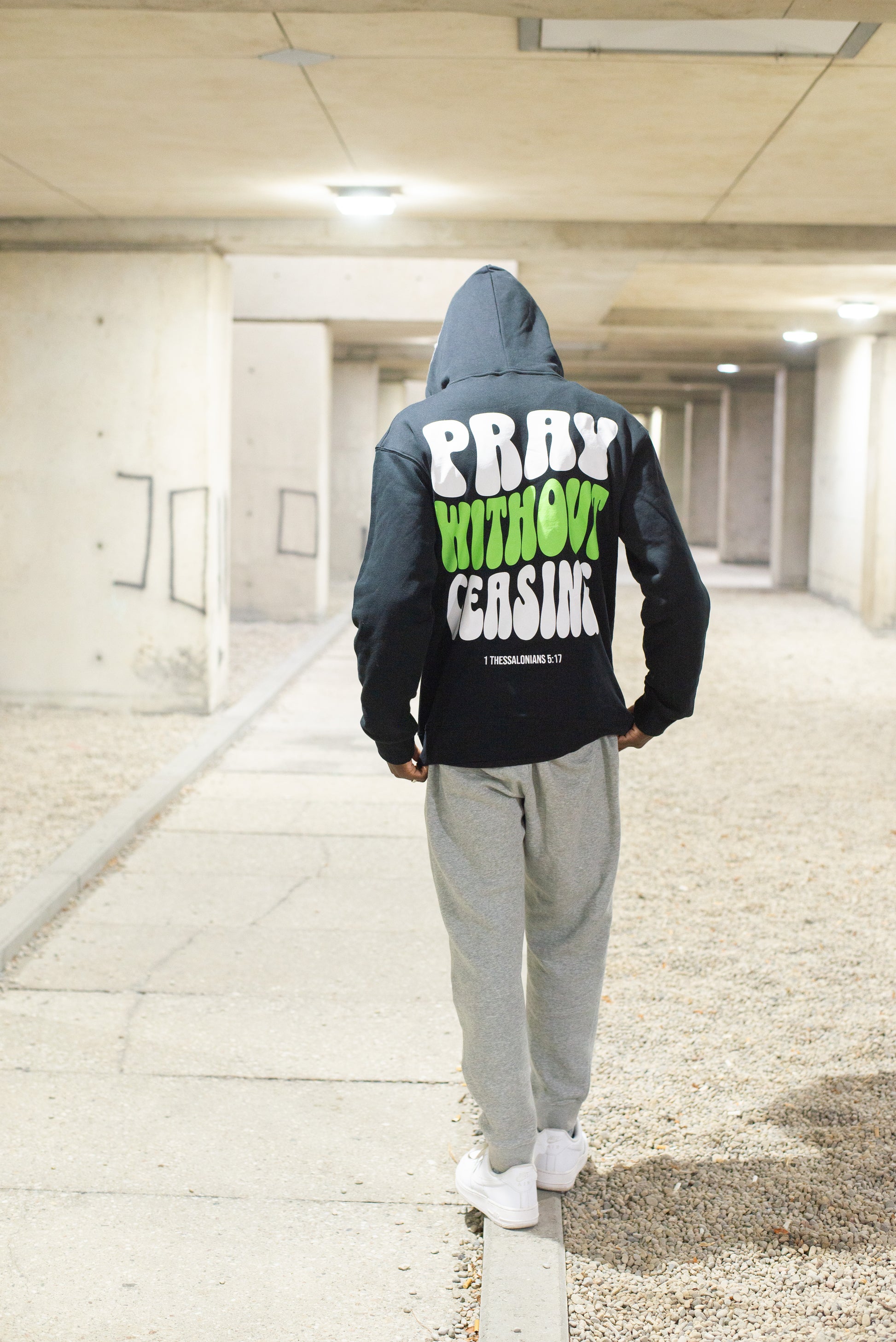 PRAY WITHOUT CEASING - GREEN HOODIE