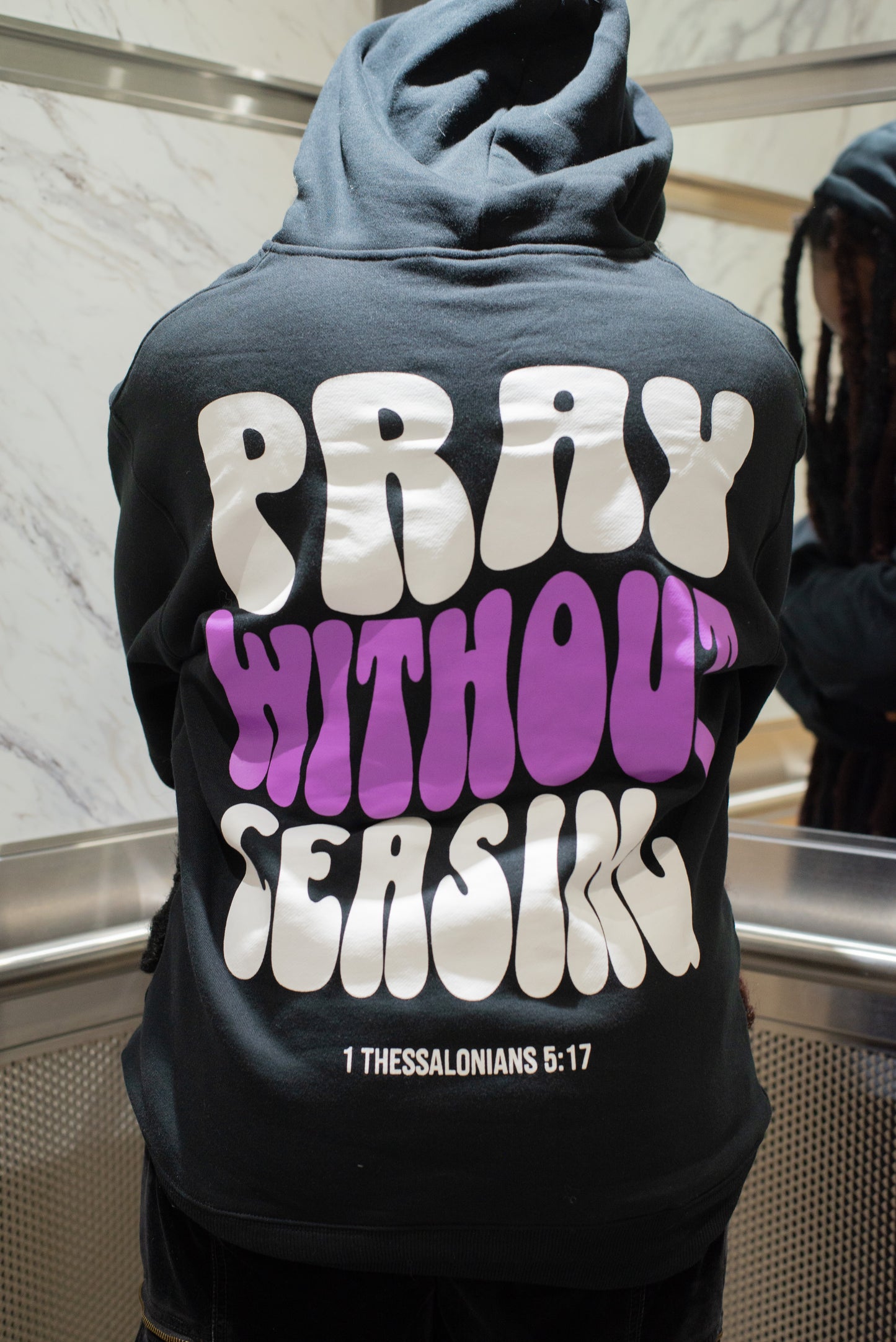 Pray Without Ceasing Hoodie - Purple