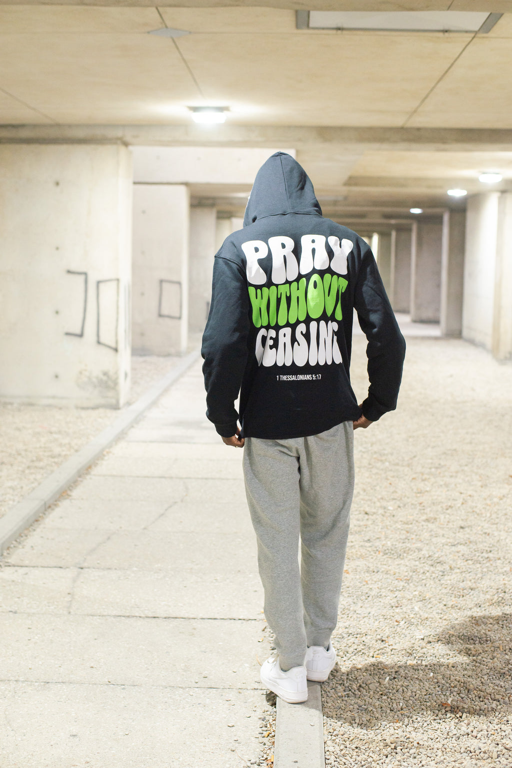 PRAY WITHOUT CEASING - GREEN HOODIE